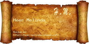 Heer Melinda névjegykártya